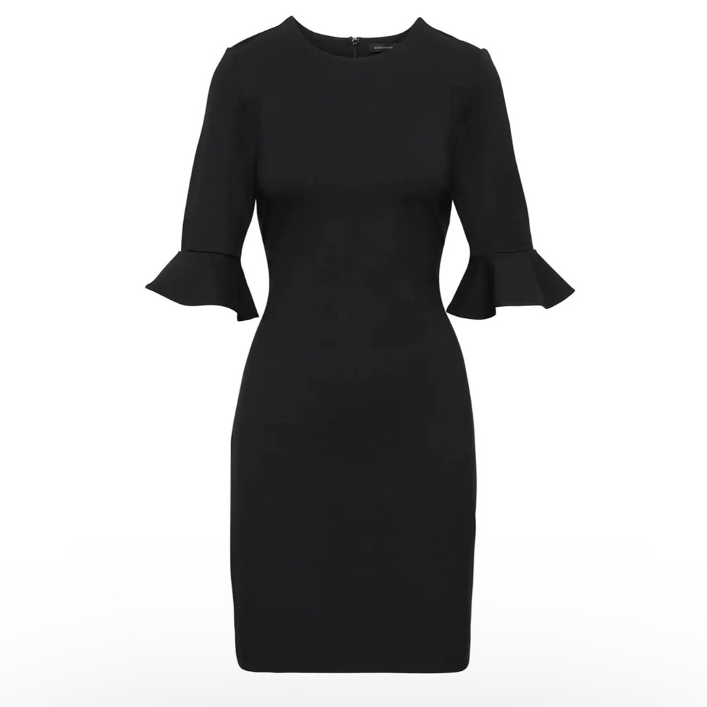 Banana Republic Black Dress with Flutter Sleeve